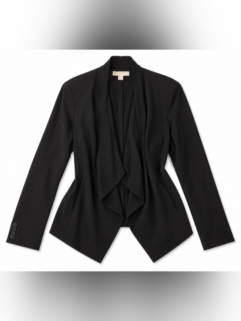 NWT Michael Kors Black Draped Open-Front Blazer Jacket